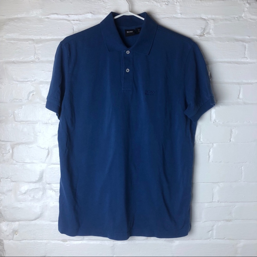 Hugo boss blue polo shirt medium